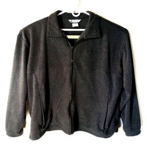 Columbia Men's XXL Dark Gray Full Zip Long Sleeve Collared Pockets Fleece Jacket